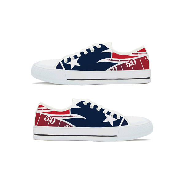 Women's New England Patriots Low Top Canvas Sneakers 002